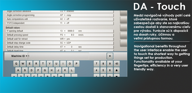 DELEM DA-Touch uživatelské rozhraní